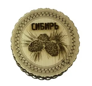 Кедр шкатулка круглая 10 см Шишки